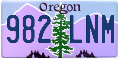 OR license plate 982LNM