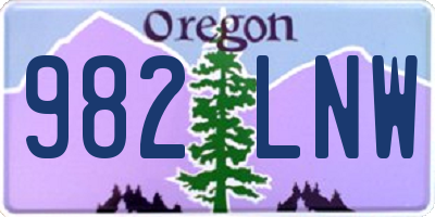 OR license plate 982LNW