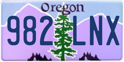 OR license plate 982LNX