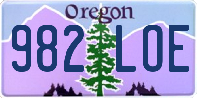 OR license plate 982LOE