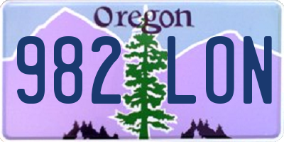 OR license plate 982LON