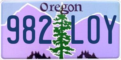 OR license plate 982LOY