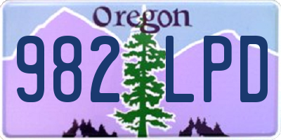 OR license plate 982LPD