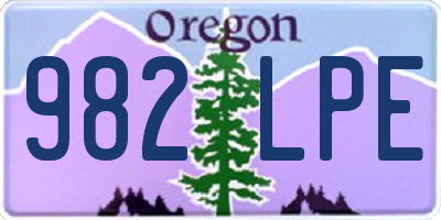 OR license plate 982LPE
