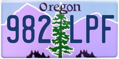 OR license plate 982LPF