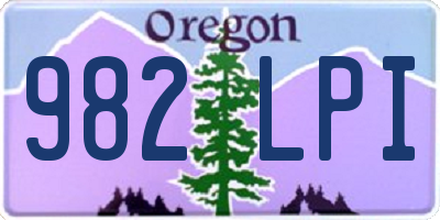 OR license plate 982LPI