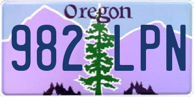 OR license plate 982LPN