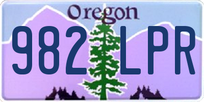 OR license plate 982LPR