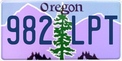 OR license plate 982LPT