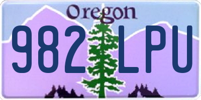 OR license plate 982LPU