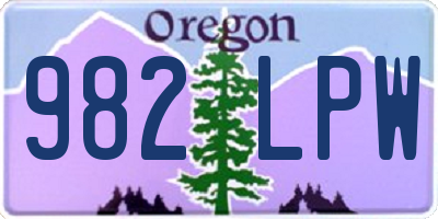 OR license plate 982LPW