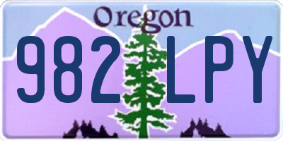 OR license plate 982LPY