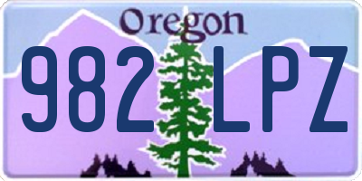 OR license plate 982LPZ