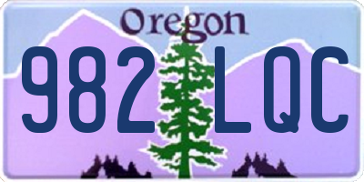 OR license plate 982LQC