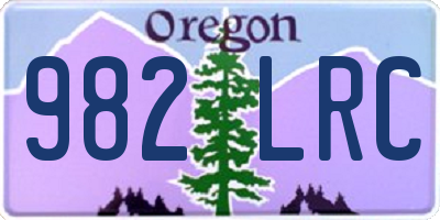 OR license plate 982LRC