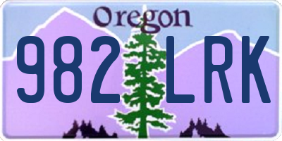 OR license plate 982LRK