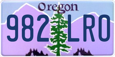 OR license plate 982LRO
