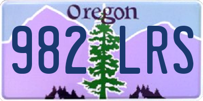 OR license plate 982LRS