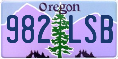 OR license plate 982LSB