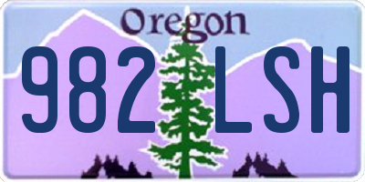 OR license plate 982LSH