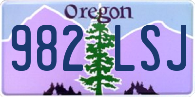 OR license plate 982LSJ