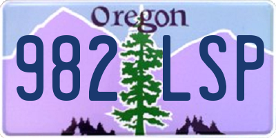 OR license plate 982LSP