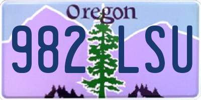 OR license plate 982LSU