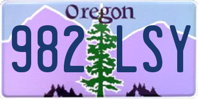 OR license plate 982LSY