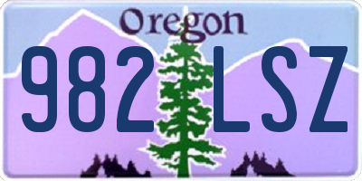 OR license plate 982LSZ
