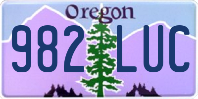 OR license plate 982LUC