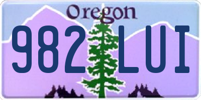 OR license plate 982LUI
