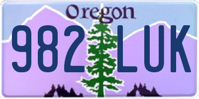 OR license plate 982LUK