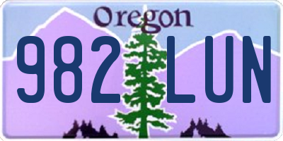 OR license plate 982LUN