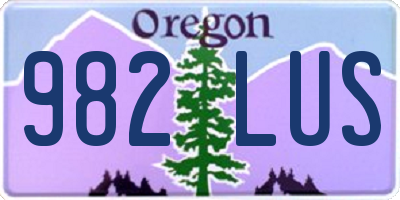 OR license plate 982LUS