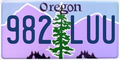 OR license plate 982LUU