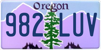OR license plate 982LUV