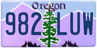 OR license plate 982LUW