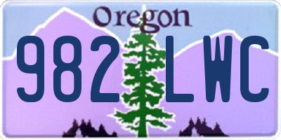 OR license plate 982LWC