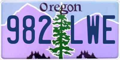 OR license plate 982LWE