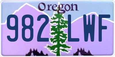 OR license plate 982LWF
