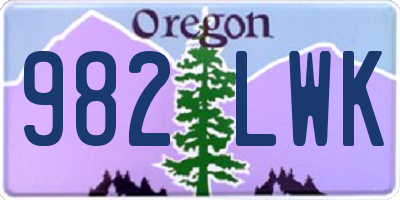 OR license plate 982LWK