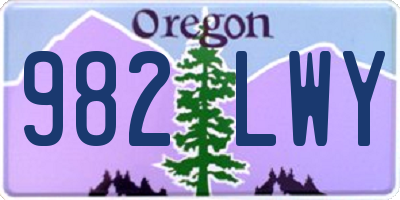 OR license plate 982LWY