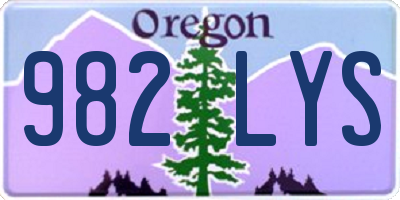 OR license plate 982LYS
