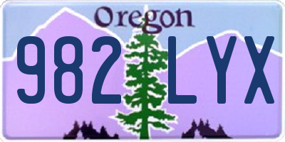 OR license plate 982LYX