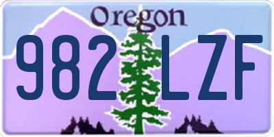 OR license plate 982LZF
