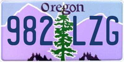 OR license plate 982LZG