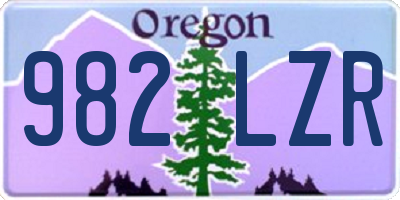 OR license plate 982LZR