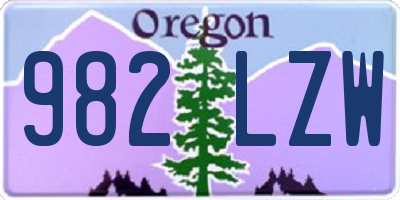 OR license plate 982LZW
