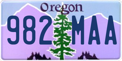 OR license plate 982MAA