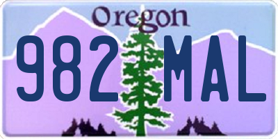 OR license plate 982MAL